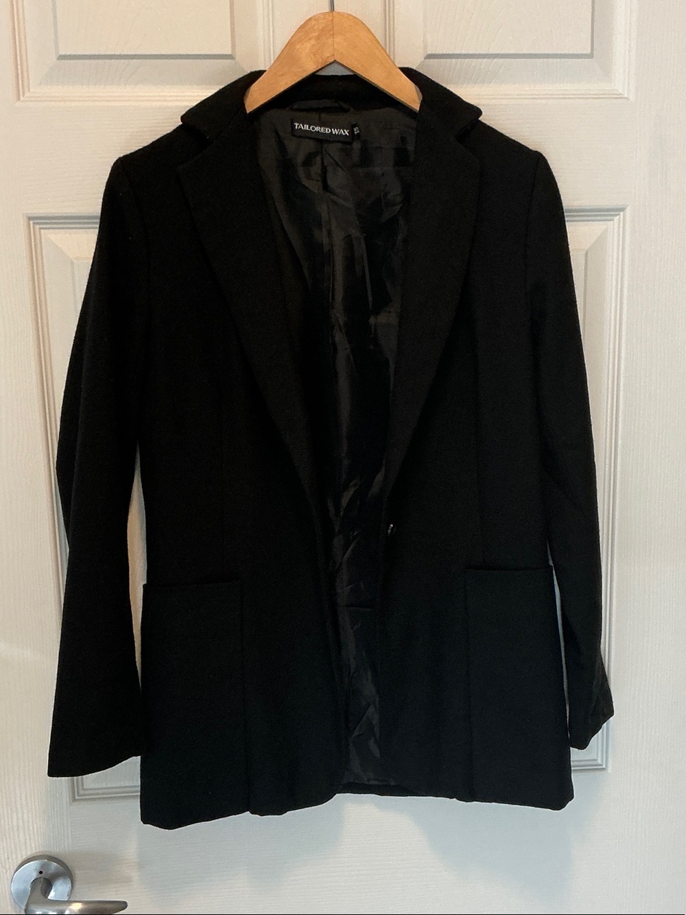 Black wool blazer coat